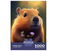 Rompecabezas para Adolescentes De 1000 Piezas Capybara Flower Rompecabezas para Adultos Juegos Relajantes Análisis Y Lógica Cumpleaños 70x50cm/1000pcs