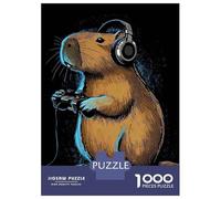 Rompecabezas para Adolescentes De 1000 Piezas Capybara Gamer with Headphones Rompecabezas para Adultos Juego Práctico Una Obra De Arte Cumpleaños 70x50cm/1000pcs