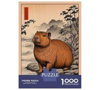 Rompecabezas para Adolescentes De 1000 Piezas Capybara Japan Vintage Rompecabezas para Adolescentes Juegos Relajantes para La Diversión Familiar Juego Desafiante Regalos 70x50cm/1000pcs