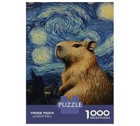 Rompecabezas para Adolescentes De 1000 Piezas Capybara Starry Night-4 Rompecabezas para Adultos Juguete Decoración De Pared Carrera De Velocidad Manual Desafío Educativo 70x50cm/1000pcs