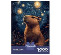 Rompecabezas para Adolescentes De 1000 Piezas Capybara Starry Night Rompecabezas para Adultos Juegos Relajantes Desafío Difícil Cumpleaños Y Navidad 52x38cm/1000pcs
