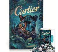 Rompecabezas para Adolescentes de 1000 Piezas Cartier Panther Majesty, Juegos educativos, Actividades Divertidas para Hacer en casa, 38x26cm