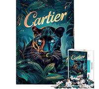 Rompecabezas para Adolescentes de 1000 Piezas Cartier Panther Majesty para cumpleaños Navidad Actividades Familiares Juegos Divertidos para Mayores de 14 años (50x75cm)