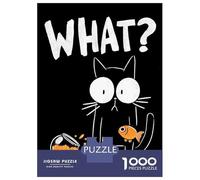 Rompecabezas para Adolescentes De 1000 Piezas Cartoon Cat with Goldfish and Spilled Bowl Rompecabezas para Adultos Juegos Familiares Análisis Y Lógica Cumpleaños Y Navidad 52x38cm/10