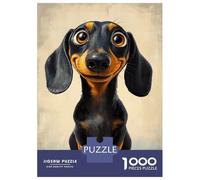 Rompecabezas para Adolescentes De 1000 Piezas Cartoon Dachshund Portrait Rompecabezas para Adultos Juego Familiar Regalos para Mujeres Cumpleaños Y Navidad 52x38cm/1000pcs