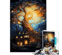 Rompecabezas para Adolescentes de 1000 Piezas Casa de fantasía bajo un árbol Juguete Intelectual para Actividades educativas en Familia Regalo de cumpleaños (Tamaño 38x26cm)