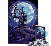 Rompecabezas para Adolescentes de 1000 Piezas Casa tenebrosa Actividades Divertidas de Halloween en casa decoración del hogar Juego práctico para Mayores de 14 años (38x26cm)