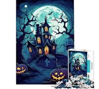 Rompecabezas para Adolescentes de 1000 Piezas Casa tenebrosa de Halloween Ideal para cumpleaños y Navidad Decoración Juego Imposible para Mayores de 14 años (38x52cm)