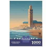 Rompecabezas para Adolescentes De 1000 Piezas Casablanca Morocco Travel Rompecabezas para Adultos Juegos Relajantes Decoración Cumpleaños 38x26cm/1000pcs