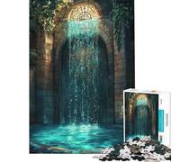 Rompecabezas para Adolescentes de 1000 Piezas Cascada en Arco de Piedra Rompecabezas para Adultos Juegos relajantes Regalo de cumpleaños difícil y desafiante (Tamaño 38x52cm)