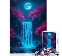 Rompecabezas para Adolescentes de 1000 Piezas Cascada mística con Flores de Cerezo Juguetes antiestrés Regalos de cumpleaños Juego práctico Lista de Deseos con Papá Noel Tamaño 50x75cm