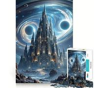 Rompecabezas para Adolescentes de 1000 Piezas Castillo Celestial en un Entorno cósmico Impecable Juego Divertido para Pensar y divertirse Tiempo Acogedor y Divertido Exhibición de Arte navideña