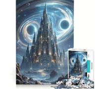 Rompecabezas para Adolescentes de 1000 Piezas: Castillo Celestial en un Entorno cósmico, Juguetes antiestrés, Carrera de Velocidad Manual, para Fortalecer el Amor en Pareja 38x52cm