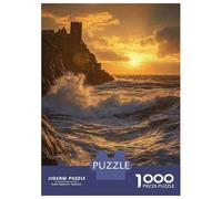 Rompecabezas para Adolescentes De 1000 Piezas Castle Sunset Over Ocean Rompecabezas para Adultos Juegos Relajantes Regalos De Cumpleaños para Amigos Y Familiares 52x38cm/1000pcs