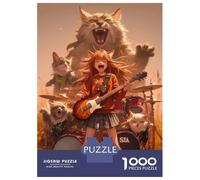 Rompecabezas para Adolescentes De 1000 Piezas Cat Band Rock Rompecabezas para Adultos Juegos Relajantes Análisis Y Lógica Difícil Y Desafiante 38x26cm/1000pcs