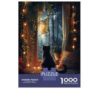 Rompecabezas para Adolescentes De 1000 Piezas Cat by The Window Rompecabezas para Adultos Juegos Familiares Análisis Y Lógica Cumpleaños Y Navidad 70x50cm/1000pcs