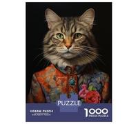 Rompecabezas para Adolescentes De 1000 Piezas Cat in Boho Suit Rompecabezas para Adultos Juguete Decoración De Pared para Diversión Familiar Desafiante De Completar 38x26cm/1000pcs