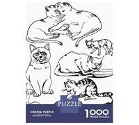 Rompecabezas para Adolescentes De 1000 Piezas Cat Lovers in Minimalist Rompecabezas para Adultos Juegos Familiares Corte De Precisión Regalos Y Cumpleaños Únicos 38x26cm/1000pcs