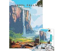 Rompecabezas para Adolescentes de 1000 Piezas Cataratas del Ángel Rompecabezas de Viaje para Adultos Juegos Divertidos Carrera de Velocidad Manual interacción Entre Padres e Hijos (tamaño 38x26cm)