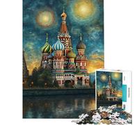 Rompecabezas para Adolescentes de 1000 Piezas Catedral de San Basilio de Moscú Actividades Divertidas para Hacer en casa Mejora la Memoria Juegos educativos para Mayores de 14 años (50x75cm)
