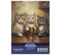 Rompecabezas para Adolescentes De 1000 Piezas Cats at The Bar Rompecabezas para Adolescentes Juegos Relajantes para La Diversión Familiar Juego Desafiante Regalos 38x26cm/1000pcs