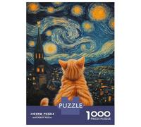 Rompecabezas para Adolescentes De 1000 Piezas Cat'S Starry Gaze -1 Rompecabezas Juegos Familiares Carrera De Velocidad Manual Cumpleaños 38x26cm/1000pcs