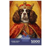 Rompecabezas para Adolescentes De 1000 Piezas Cavalier Dog The King Rompecabezas Juegos Familiares Decoración Perfecta Cumpleaños Y Navidad 52x38cm/1000pcs