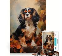 Rompecabezas para Adolescentes de 1000 Piezas Cavalier King Charles Span con Bordes impecables Juego Divertido para Pensar Tiempo de diversión Acogedor Decoración navideña (50x75cm)