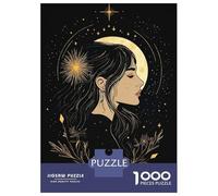 Rompecabezas para Adolescentes De 1000 Piezas Celestial Woman Portrait Moon Stars Rompecabezas para Adultos Juegos Divertidos Desafío Difícil Regalo De Cumpleaños, Regalos, 52x38cm/1000pcs