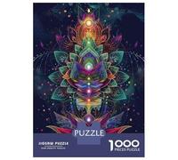 Rompecabezas para Adolescentes De 1000 Piezas Chakra Lotus Mandala Art Print Rompecabezas para Adultos Juego Práctico Que Mejora La Memoria Interacción Entre Padres E Hijos 52x38cm/1000pcs