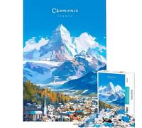 Rompecabezas para Adolescentes de 1000 Piezas Chamonix Mont Blanc Juegos educativos Juguetes de Aprendizaje Grandes Regalos y Juguetes educativos (tamaño 38x52cm)
