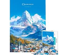 Rompecabezas para Adolescentes de 1000 Piezas Chamonix Mont Blanc Juguetes Juegos educativos Juego Educativo Aprendizaje Regalos educativos para Mujeres y Hombres (tamaño 38x26cm)