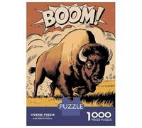 Rompecabezas para Adolescentes De 1000 Piezas Charging Bison Fury Rompecabezas para Adultos Juego De Ingenio Una Obra De Arte Actividades Divertidas En Casa 38x26cm/1000pcs