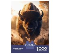 Rompecabezas para Adolescentes De 1000 Piezas Charging Bison Rompecabezas para Adultos Juguete Decoración De Pared Regalo De Cumpleaños Regalos Y Cumpleaños Únicos 38x26cm/1000pcs