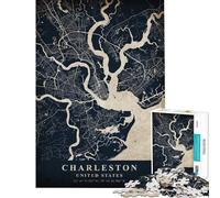 Rompecabezas para Adolescentes de 1000 Piezas Charleston Estados Unidos Rompecabezas para Adultos Juegos Divertidos Carrera de Velocidad Manual Interacción Entre Padres e Hijos (tamaño 50x75cm)