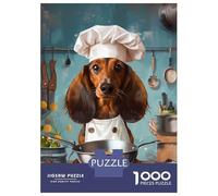 Rompecabezas para Adolescentes De 1000 Piezas Chef Dachshund Rompecabezas para Adolescentes Juegos Relajantes para La Diversión Familiar Juego Desafiante Regalos 52x38cm/1000pcs