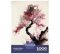 Rompecabezas para Adolescentes De 1000 Piezas Cherry Blossom Ink Wash Rompecabezas para Adultos Juegos Familiares Corte De Precisión Regalos Y Cumpleaños Únicos 52x38cm/1000pcs