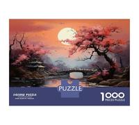 Rompecabezas para Adolescentes De 1000 Piezas Cherry Blossom Moonlit Landscape Rompecabezas para Adultos Juguetes Antiestrés Arte De Pared Regalos De Cumpleaños Y Únicos 52x38cm/1000pcs