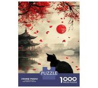 Rompecabezas para Adolescentes De 1000 Piezas Cherry Blossom Moonlit Night Rompecabezas para Adultos Juegos Familiares Alivia El Estrés Regalos De Cumpleaños Y Únicos 70x50cm/1000pcs