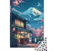 Rompecabezas para Adolescentes De 1000 Piezas Cherry Blossom Night in Japan -1 Rompecabezas para Adultos Juego De Ingenio Patrón De Ensamblaje Cumpleaños Y Navidad 52x38cm/1000pcs
