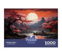 Rompecabezas para Adolescentes De 1000 Piezas Cherry Blossom Sunset Landscape Rompecabezas para Adultos Juego Práctico Decoración Perfecta Regalos Y Cumpleaños Únicos 70x50cm/1000pcs