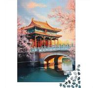 Rompecabezas para Adolescentes De 1000 Piezas Cherry Blossom Temple Reflections Rompecabezas para Adultos Juego De Ingenio Aliviador del Estrés 70x50cm/1000pcs