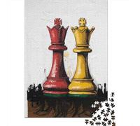 Rompecabezas para Adolescentes De 1000 Piezas Chess King Queen Set Rompecabezas para Adultos Juego Práctico Mejora La Memoria Gran Regalo para Jugar 38x26cm/1000pcs