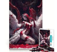 Rompecabezas para Adolescentes de 1000 Piezas,Chica Anime Bloody Angel,Arte de Bordes Exactos,Juego de concentración,Regalo,Juego para Pasar un rato Agradable,Arte de Escena navideña 38x26cm