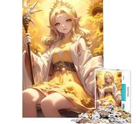 Rompecabezas para Adolescentes de 1000 Piezas Chica Anime con bastón en un Campo de Girasoles Juego práctico y Educativo Juguete Ideal para desarrollar el Pensamiento lógico y el análisis (50x75cm)