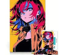Rompecabezas para Adolescentes de 1000 Piezas,Chica Anime con Cabello Rojo,Corte Premium,Divertido,Juego Inteligente,Regalo,Juego fácil,Pieza de Arte navideña (38x26cm)