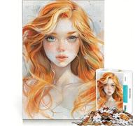Rompecabezas para Adolescentes de 1000 Piezas: Chica Anime con Cabello Rubio, Juegos educativos, decoración, colección de Artistas, Bellas Artes 50x75cm