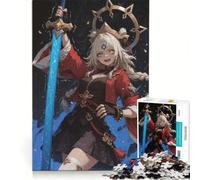 Rompecabezas para Adolescentes de 1000 Piezas: Chica Anime con Espada y Bestia Oscura Juegos relajantes, difíciles y desafiantes Cada Pieza es única 38x52cm