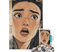 Rompecabezas para Adolescentes de 1000 Piezas Chica Anime con expresión de Miedo Rompecabezas para Adolescentes Juguetes de Bricolaje análisis y lógica difícil y desafiante (tamaño 38x52cm)