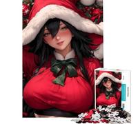 Rompecabezas para Adolescentes de 1000 Piezas Chica Anime con Gorro de Papá Noel Juego navideño desafiante Juguete para ejercitar la Mente Difícil Excelentes Regalos y Juguetes (tamaño 50x75cm)